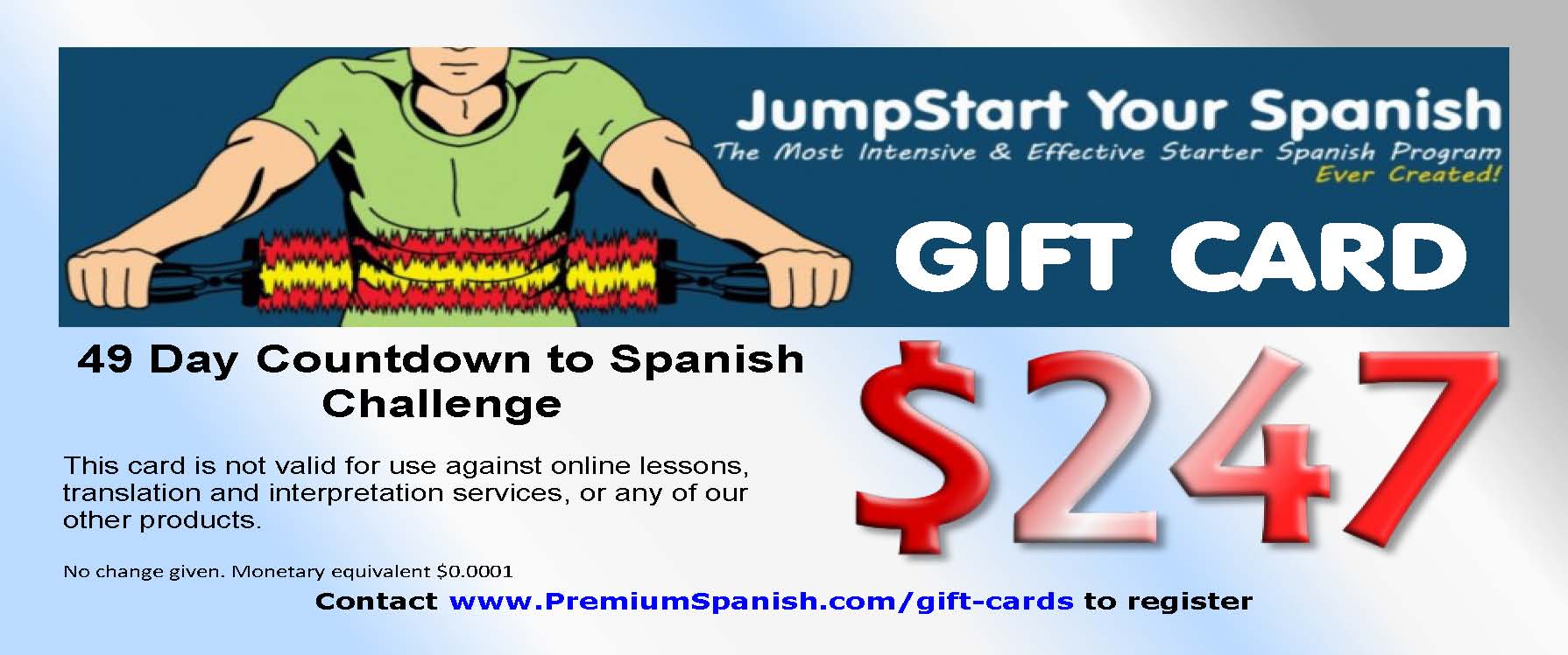 49-DAY-COUNTDOWN-TO-SPANISH CHALLENGE ~ GIFT CARD ~
